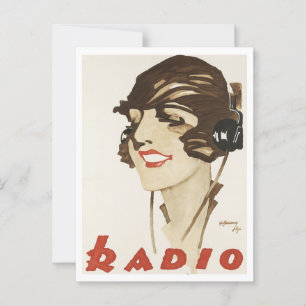 Tysk radio, Graphic Art, Deco 1930-talets Vintage Vykort