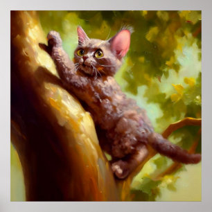Tysk Rex Cat Poster