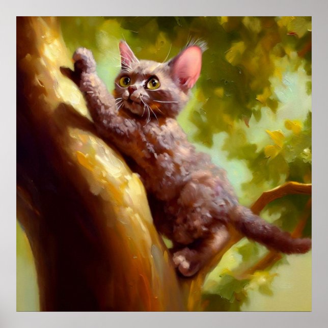 Tysk Rex Cat Poster (Framsidan)