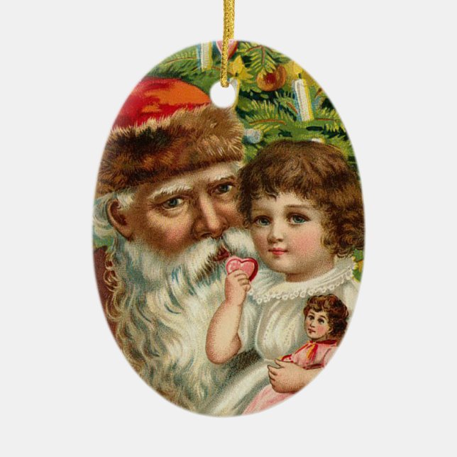 Tysk Santa julprydnad Julgransprydnad Keramik (Framsidan)