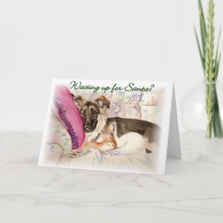 Tysk schackherde "Väntar på tomten" Helgkort