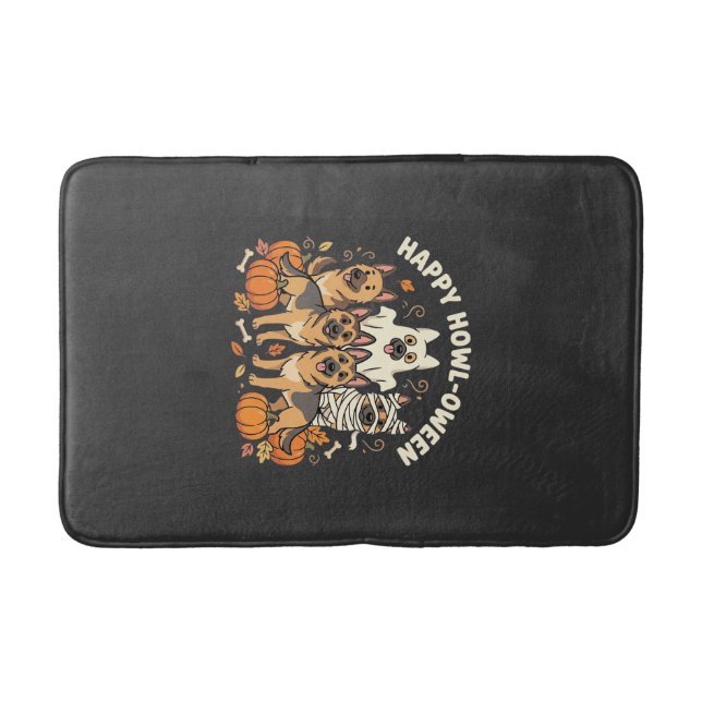 Tysk Schäfer Ghost Halloween Howl-Oween Design_ Badrumsmatta (Framsidan)