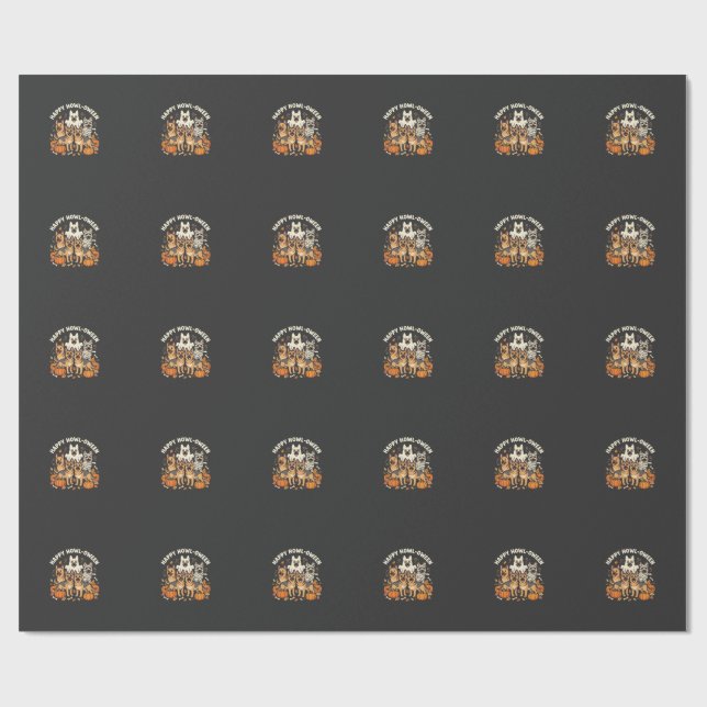 Tysk Schäfer Ghost Halloween Howl-Oween Design_ Presentpapper (Platt)