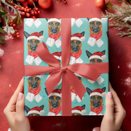 Tysk Schäfer Jul Akvarell Hundraser Presentpapper