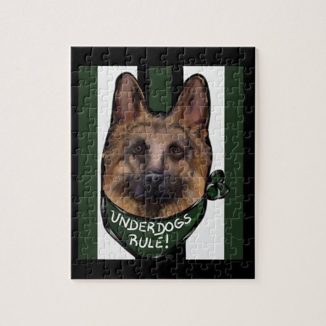 Tysk Schäfer-underdog Pussel (Vertikal)