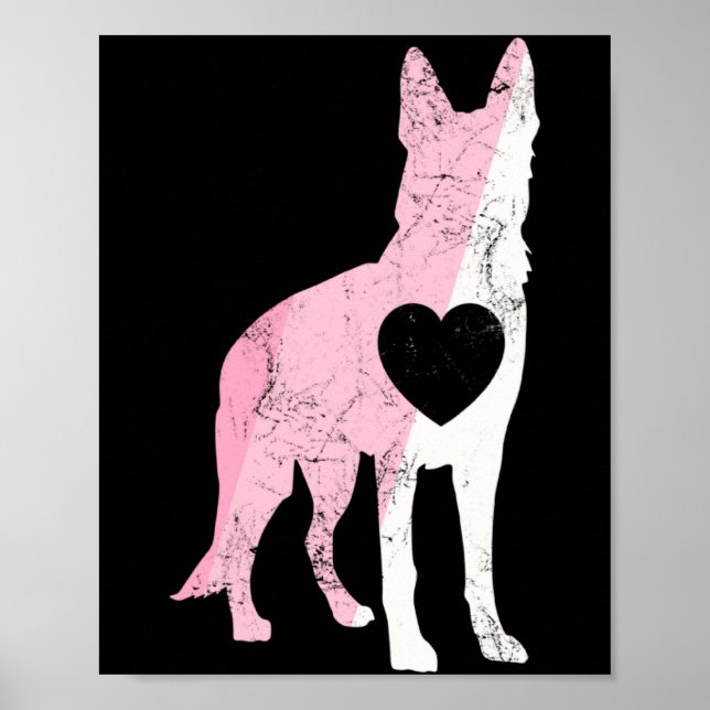 Tysk Schäfer Valentine Dag Cud Kärlek Hund  Poster (Framsidan)