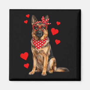 Tysk schäfer Valentine dag hund älskare hjärta Magnet