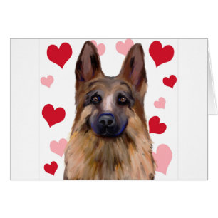 Tysk Schäfer Valentine Hälsningskort