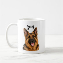 Tysk Schäfer Zeus Namndesign | Stark Hund Mugg