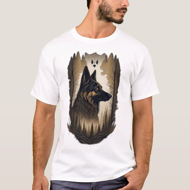 Tysk Schäferhund 008  T Shirt (Framsida)