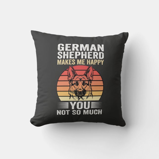 Tysk schäferhund Älskare Rolig Retro Kudde (Framsida)