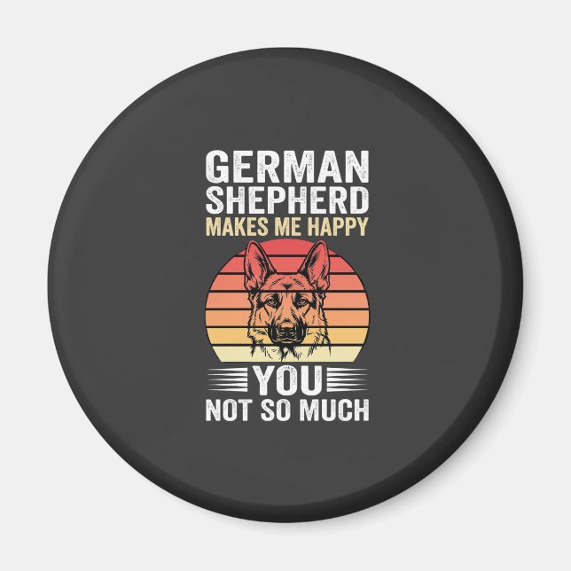 Tysk schäferhund Älskare Rolig Retro Magnet (Framsidan)