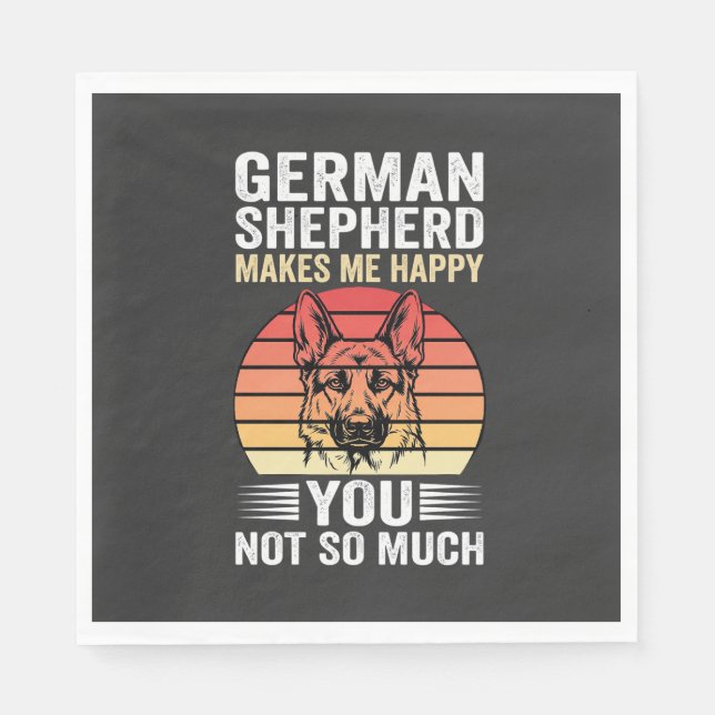 Tysk schäferhund Älskare Rolig Retro Pappersservett (Framsidan)
