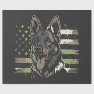 Tysk schäferhund Älskare USA Amerikansk Flagga 4:e Presentpapper
