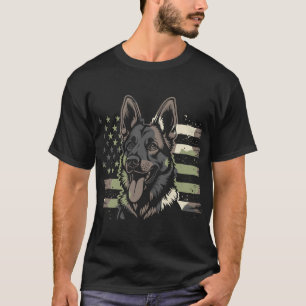 Tysk schäferhund älskare USA amerikansk flagga 4:e T Shirt