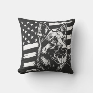 Tysk schäferhund Älskare USA Amerikansk Flagga Kudde