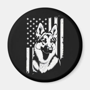 Tysk schäferhund-älskare USA Amerikansk flagga Magnet