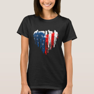 Tysk Schäferhund Amerikansk Hjärtflagga Hund 4:e J T Shirt