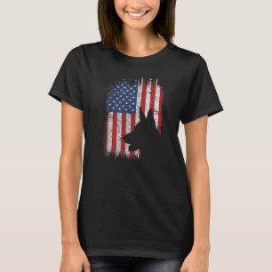 Tysk Schäferhund Amerikansk Usa Flagga Patriotisk T Shirt