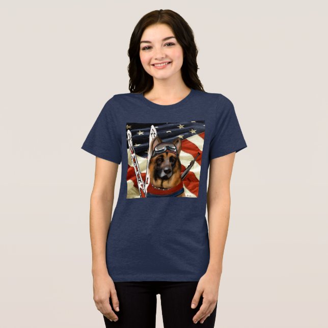 TYSK SCHÄFERHUND BIATHLON  T SHIRT (Framsida Full)