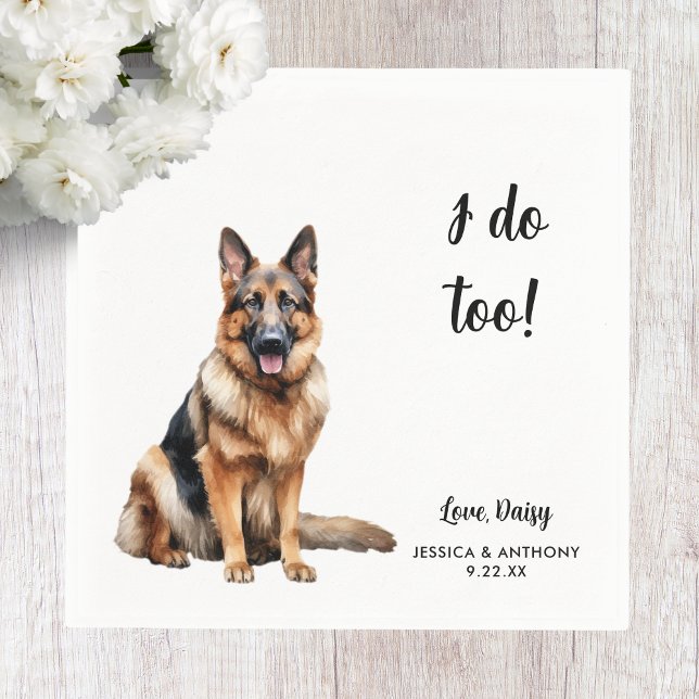 Tysk Schäferhund Bröllop  Pappersservett (Skapare uppladdad)