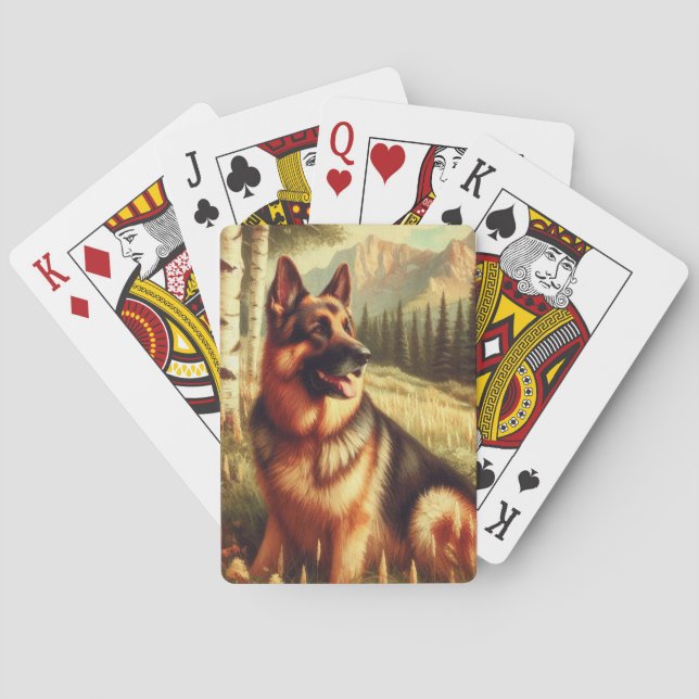 Tysk Schäferhund Casinokort (Baksidan)
