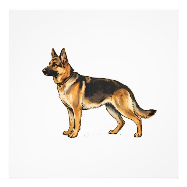 Tysk Schäferhund Dubbelsidig Kudd Fototryck (Framsidan)