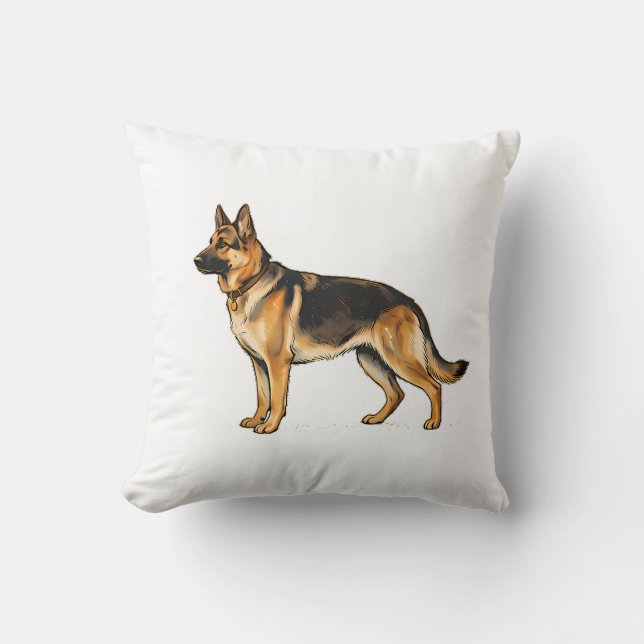 Tysk Schäferhund Dubbelsidig Kudd Kudde (Framsida)