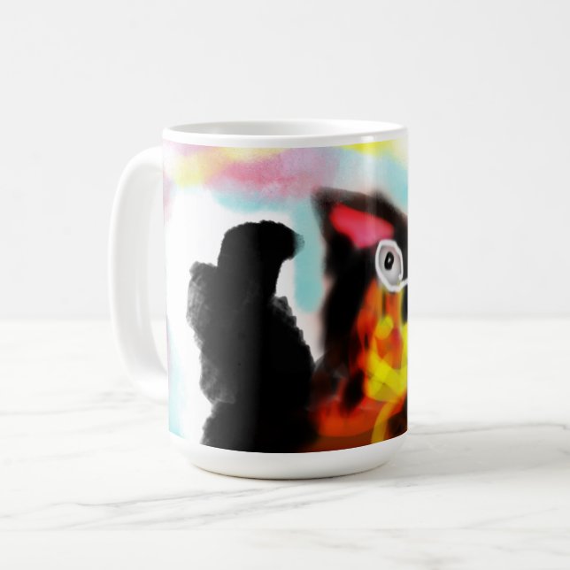 Tysk Schäferhund färgrik Kaffemugg (Framsida vänster)