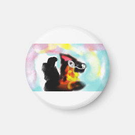 Tysk Schäferhund färgrik Magnet