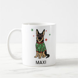Tysk schäferhund ful jultröja hundälskare kaffemugg