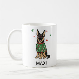 Tysk schäferhund ful jultröja hundälskare kaffemugg