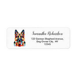 Tysk Schäferhund Geometrisk Returadress Etikett