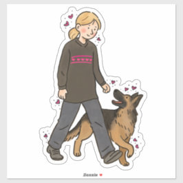 Tysk Schäferhund (GSD) bitarbete Klistermärken