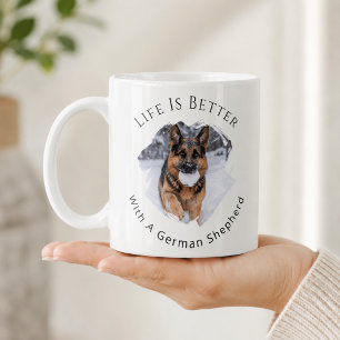 Tysk schäferhund GSD Foto Livet är bättre Kaffemugg