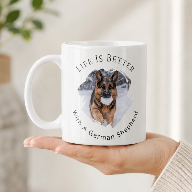 Tysk schäferhund GSD Foto Livet är bättre Kaffemugg (Skapare uppladdad)