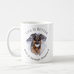 Tysk schäferhund GSD Foto Livet är bättre Kaffemugg