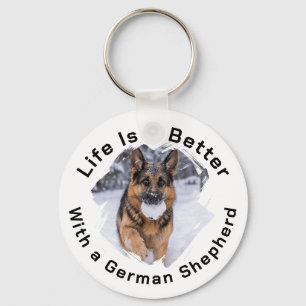 Tysk Schäferhund GSD Foto Livet Är Bättre Nyckelring