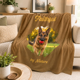 Tysk Schäferhund GSD Foto Trogen av Natur Brun Fleecefilt