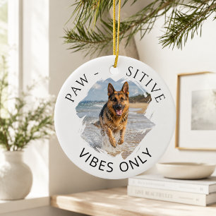 Tysk schäferhund GSD Positiva vibrationer endast f Julgransprydnad Keramik