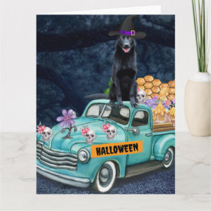 Tysk Schäferhund Halloween Lastbil Skräcknatt Kort