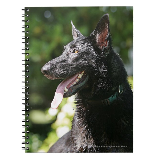 Tysk Schäferhund Headshot 2 Anteckningsbok Med Spiral (Framsidan)