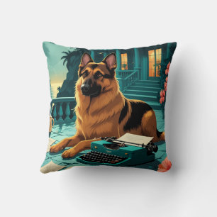 Tysk schäferhund herre vintage kudde