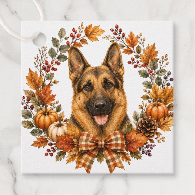Tysk Schäferhund Höst Gåvor Etiketter (Framsida)