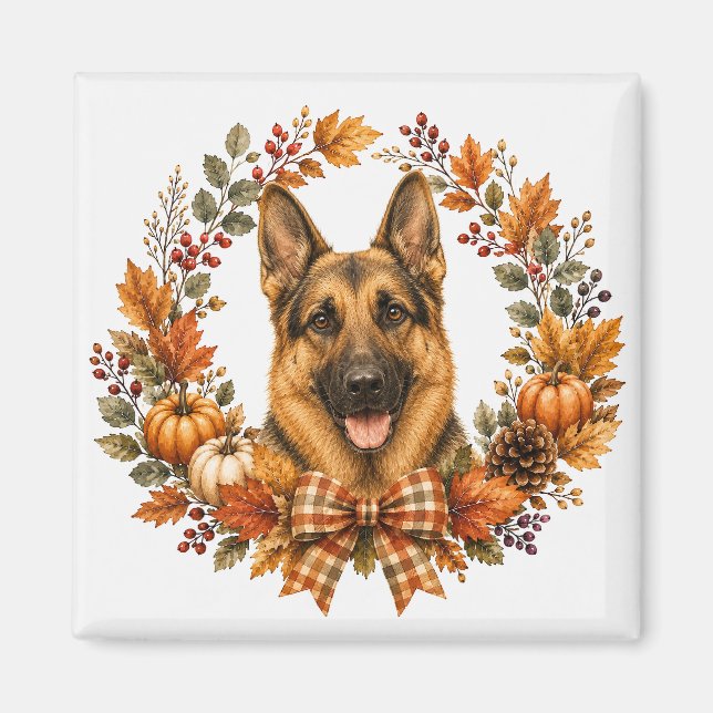 Tysk Schäferhund Höst Magnet (Framsidan)