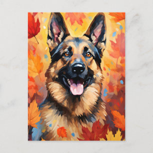 Tysk Schäferhund Höst Tacksgiving Vykort