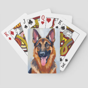 Tysk Schäferhund Hund Vattenfärg Husdjur Casinokort