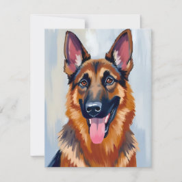 Tysk Schäferhund | Hund Vattenfärg Husdjur Tack Kort