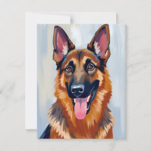Tysk Schäferhund Hund Vattenfärg Husdjur Tack Kort