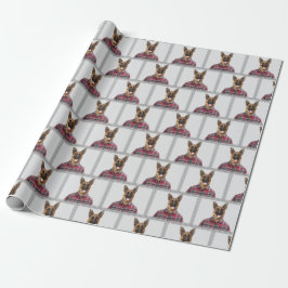 Tysk Schäferhund i Plaid Presentpapper